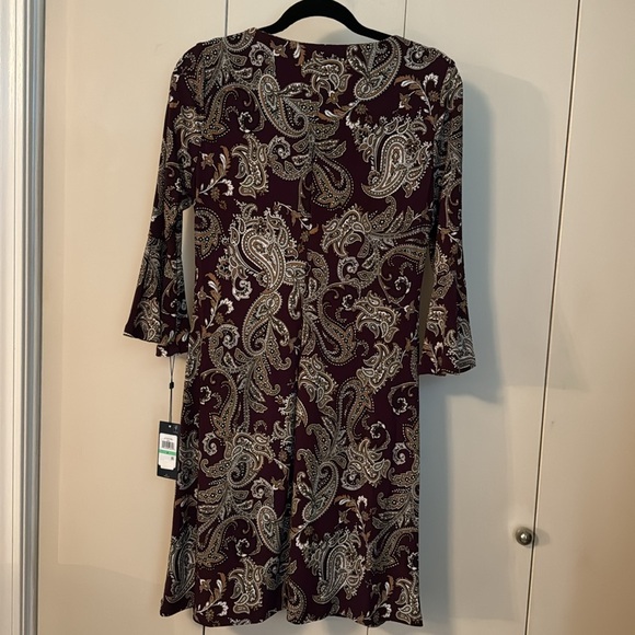 Tommy Hilfiger Paisley Bell Sleeve A-Line Dress Size 8 NWT - Picture 3 of 3